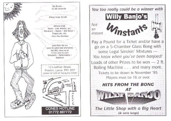 Willy Banjo Winstants prize draw flyer from November 1995