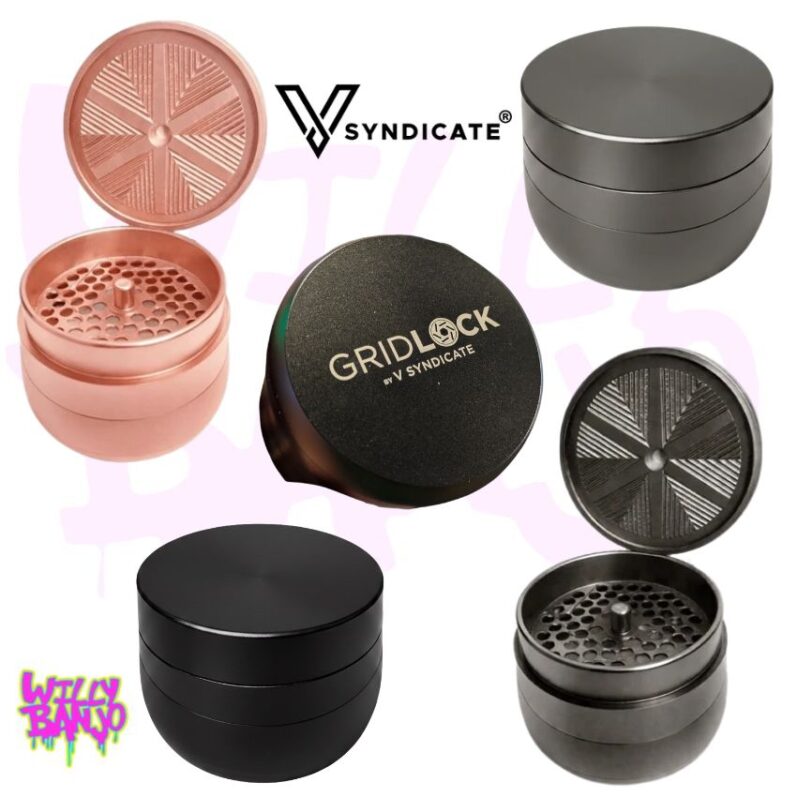 V Syndicate 72mm Gridlock Toothless Herb Grinder