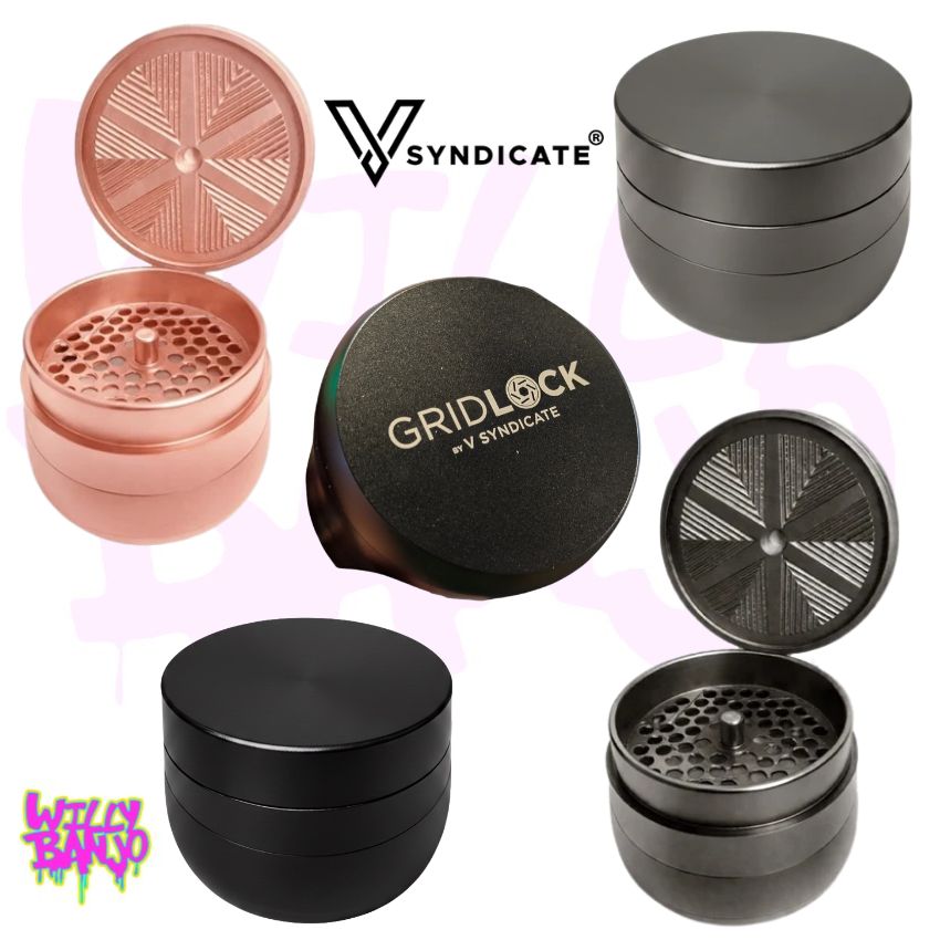 V Syndicate 72mm Gridlock Toothless Herb Grinder