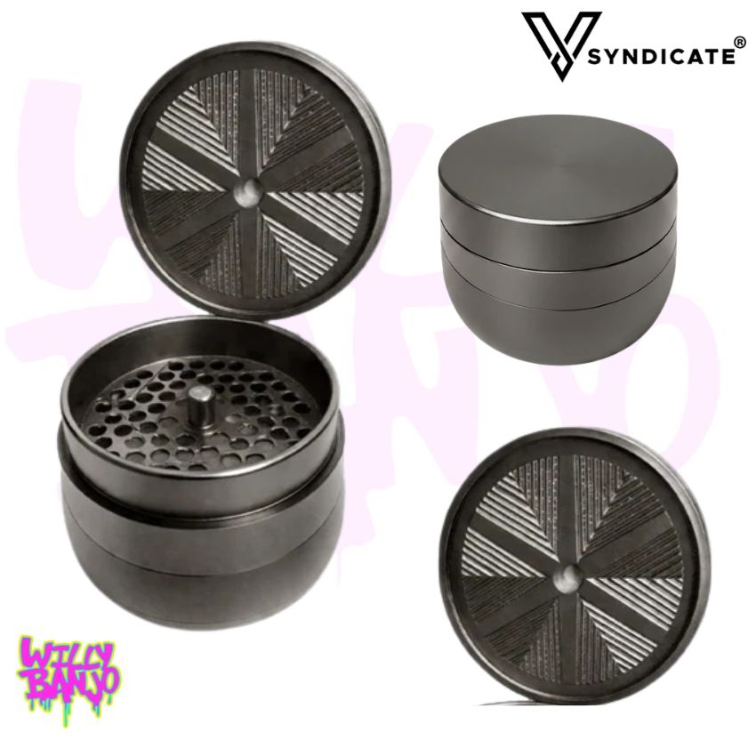 V Syndicate 72mm Gridlock Toothless Herb Grinder