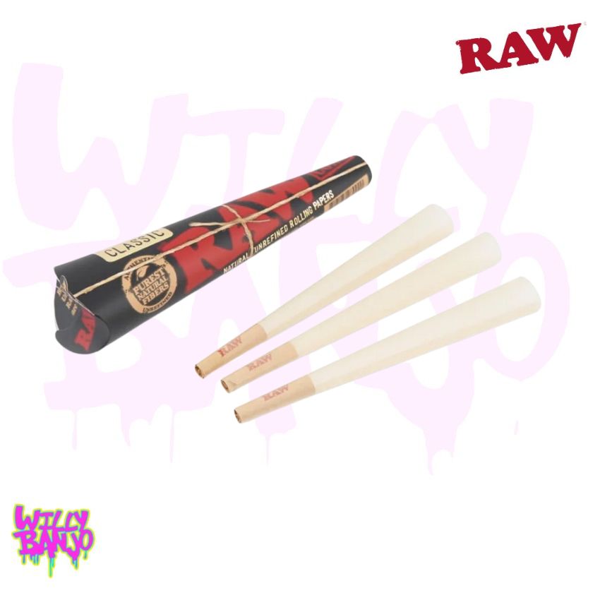 RAW Black Classic King Size Pre-Rolled Cones - 3 Pack