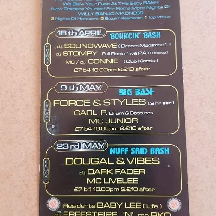 Willy Banjo B.A.S.H. rave flyer: Bouncin', Big and Nuff Said Bash.