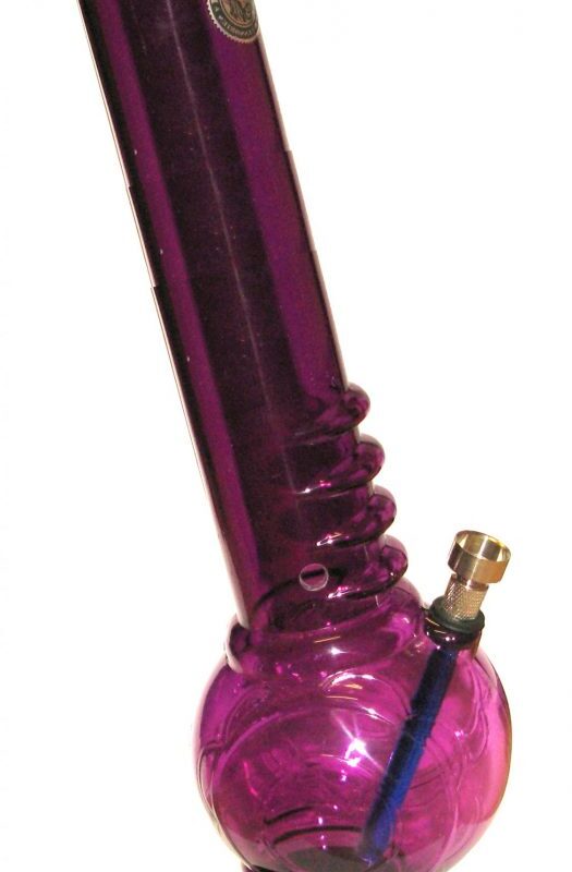 Basil Bush 30cm Acrylic Slim Bubble Handgrip Multi coloured Bong