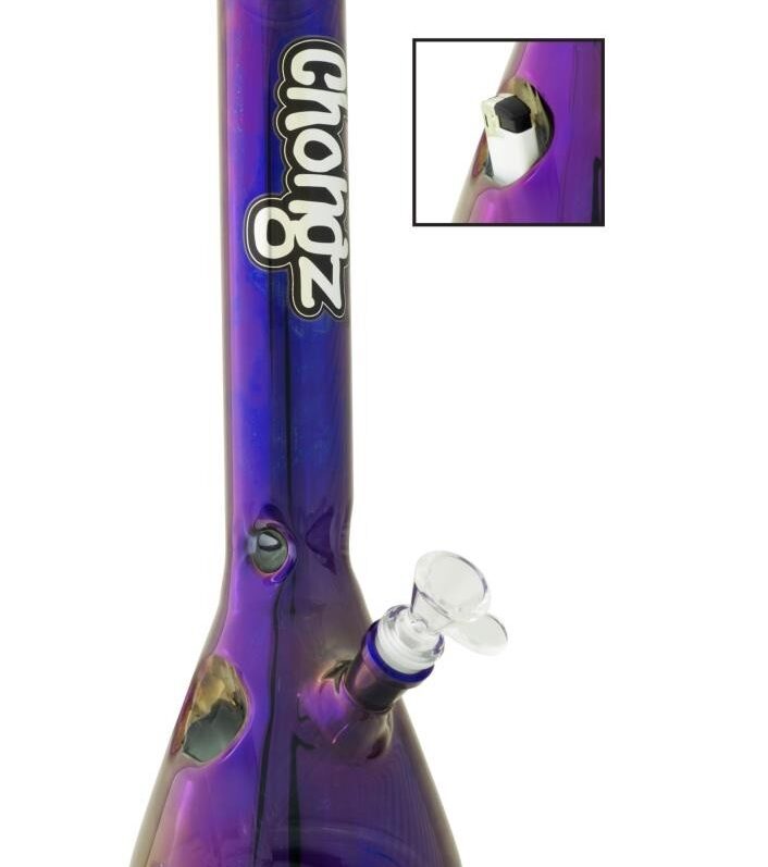 Chongz Big Robs Daydream Chromed Blue Glass Bong 38cm