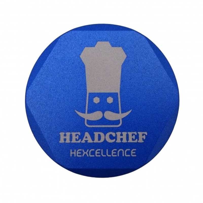 Branded Metal Weed Grinders - 4-Piece Hex Grinders - Blue