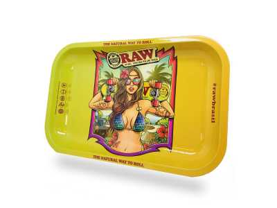 RAW Brazil 2 Girl Bikini Medium Metal Rolling Tray