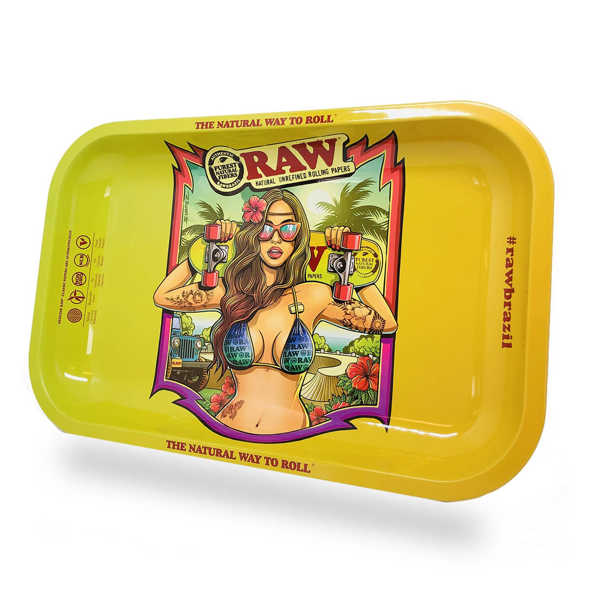 RAW Brazil 2 Girl Bikini Medium Metal Smokers Rolling Tray