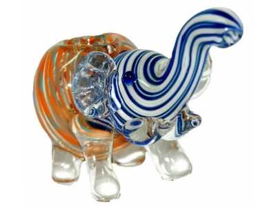 Coloured Glass Elephant Smoking Pipe