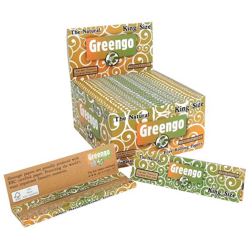Greengo Unbleached Kingsize Papers (3 Packs) Free UK Delivery
