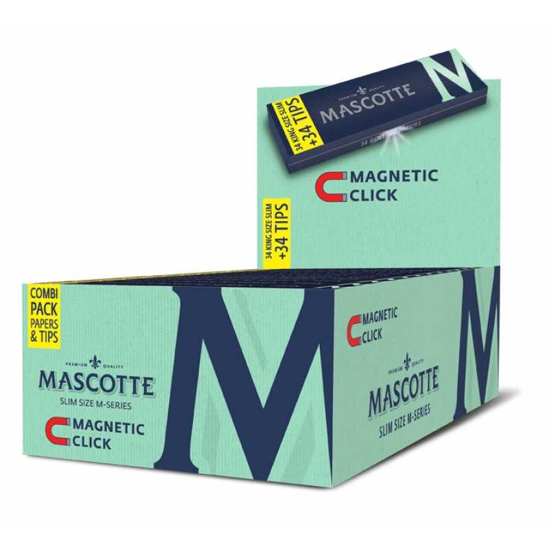 Mascotte Kingsize Slim Papers & Tips w magnetic clasp (1 Pack) Free UK Delivery