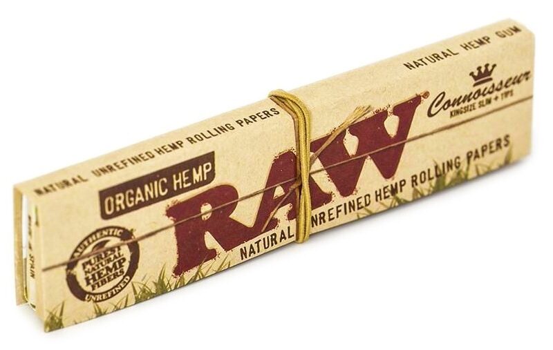 Raw Organic  Kingsize Slim Papers with Tips  (1 Pack) Free UK Delivery