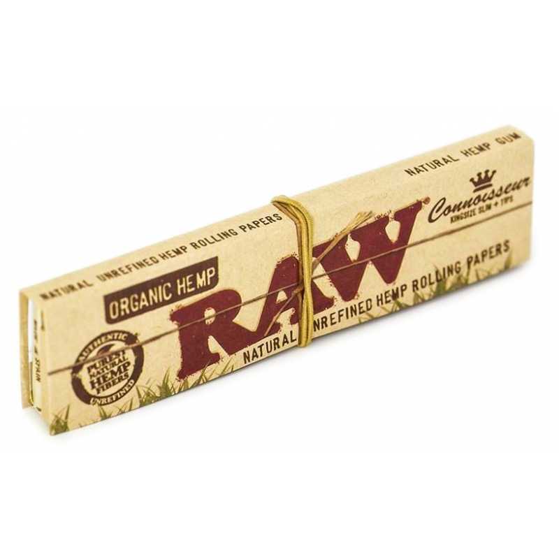 Raw Organic  Kingsize Slim Papers with Tips  (1 Pack) Free UK Delivery