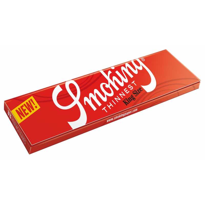 Smoking Red Thinnest Kingsize Slim papers (3 Packs) Free UK Delivery