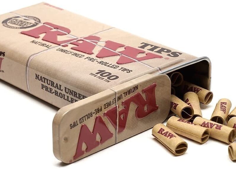 RAW 100 Pre Rolled Tips in Tin