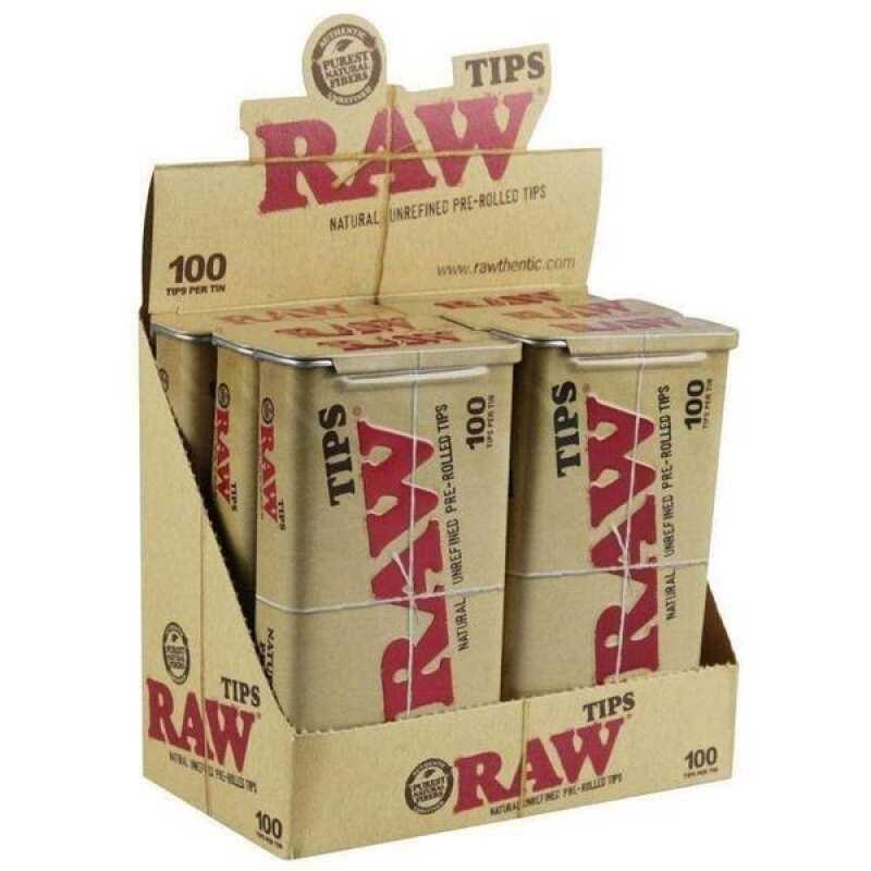 RAW 100 Pre Rolled Tips in Tin Free UK Delivery