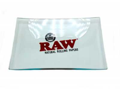 RAW Mini Clear Glass Rolling Tray - official
